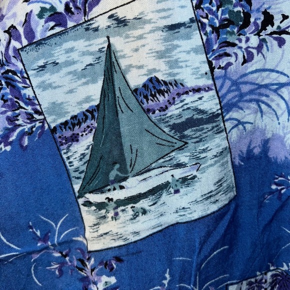 Vintage Hokus Pokus Dress‎ Women Large Blue Rayon Beach Boho 90s Sundress - Picture 9 of 11